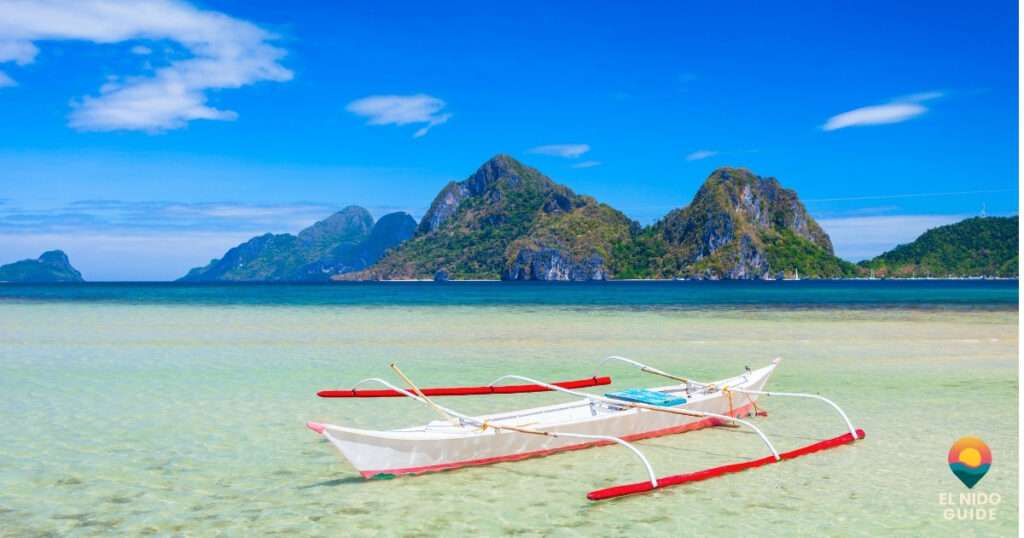 Long quiet stretch of an El Nido Beach
